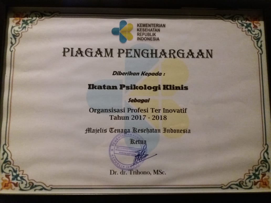 IPK Indonesia Mendapatkan Penghargaan Organisasi Profesi Terinovatif 2017-2018