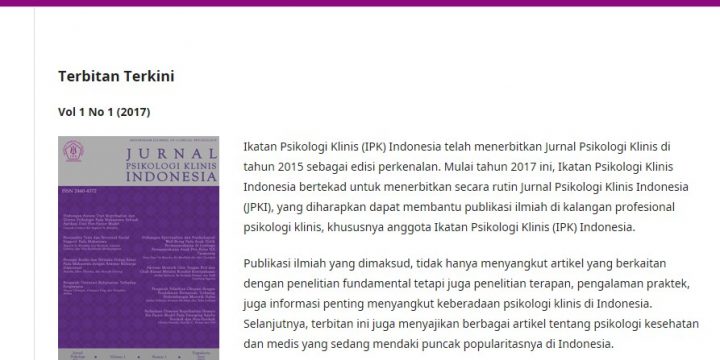 Peluncuran Situs Jurnal Psikologi Klinis Indonesia