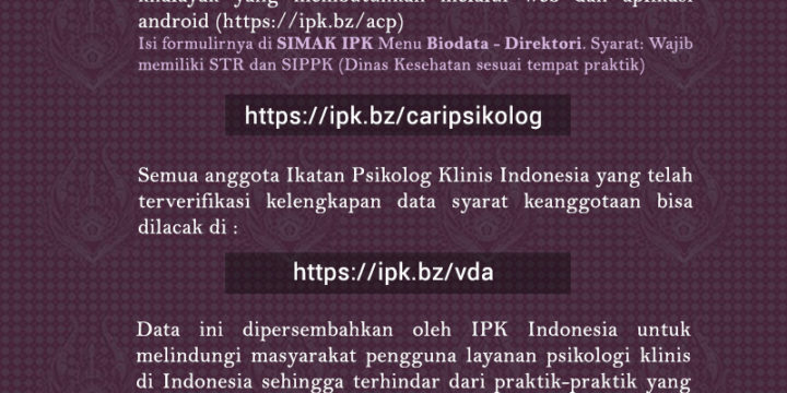 IPK Indonesia Menerbitkan Direktori Psikolog Klinis Indonesia
