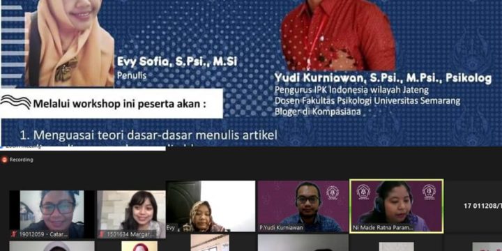 IPK Indonesia Wilayah Jateng Adakan Pelatihan Menulis Bagi Psikolog Klinis