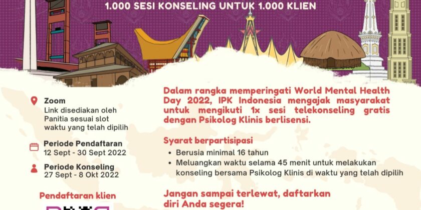 IPK Indonesia Menyediakan Telekonseling Gratis 1000+ Sesi dalam Kegiatan Bakti Psikolog Klinis untuk Bangsa